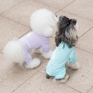 Atmungsaktiver Hunde-Jumpsuit Kühlende Hundekleidung Für Kleine Hunde Sommer Dünn Gestreift Welpen-Outfit Sonnenschutz Weste