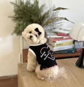 Cute summer breathable pet vest for small dogs and cats with lovely bear print design.