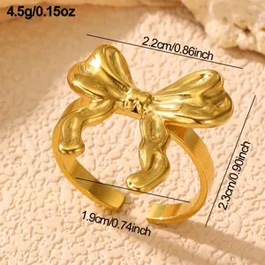 Goldener Edelstahl Schleifenring Detailansicht mit klaren Größen- und Gewichtsangaben.