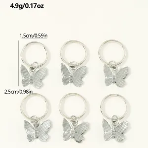 Silberne Schmetterling Haarringe Metall Flechtringe Set für stylische Frisuren und DIY Haarschmuck