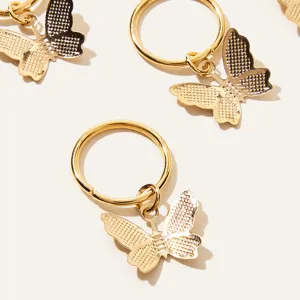 Goldene Schmetterling Haargringe Dreadlock Manschetten Anhanger fur geflochtene Haare.
