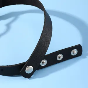 Mooie zwarte PU leer hart choker ketting in Harajuku stijl kraag sieraden mode item