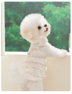 Süsses Blumen-Spitzen-Hunde-Kleid Frühling Sommer dünn atmungsaktiv Haustier Prinzessin Rock