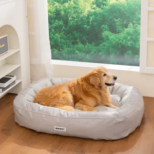 Waterproof pet bed for medium large dogs breathable four season sleeping mat grey kennel