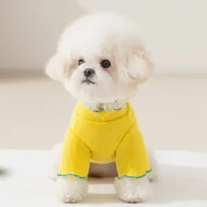 Süße gelbe Haustier Hundekleidung dünnes Sommer zweibeiniges Hemd für kleine Hunde Katzen Mode.