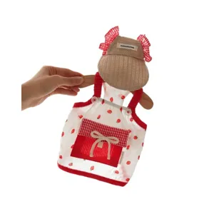 Cute dog strawberry outfit summer breathable puppy dress sling hat set pet apparel sweet pet