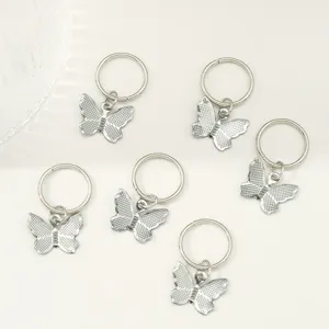 Silberne Schmetterling Flechtringe Haaraccessoires Set für Damen stylisches Streetwear.