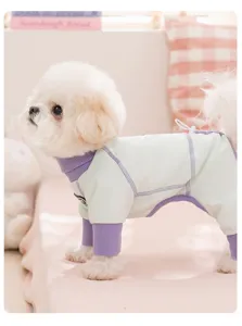 Breathable spring summer pet dog jumpsuit four-legged clothes with adjustable drawstring