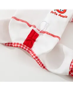 Dog breathable four-leg clothes spring summer red grid adjustable belly wrap pet apparel