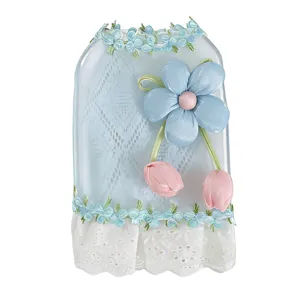 Zomer hondenenjurk holle vest schattige bloemen kant huisdier kleding voor kleine honden