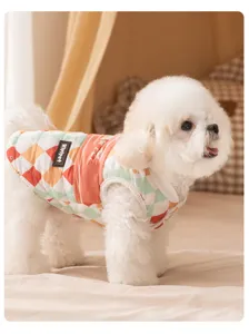 Warmer Winter Hundemantel für kleine und mittlere Hunde, bunte Rauten Haustierkleidung warm.
