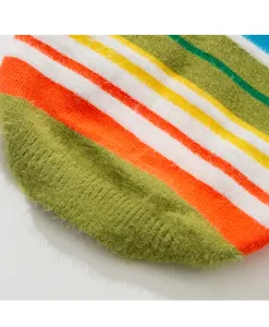 Striped pet sweater for large dogs autumn winter warm colorful knit apparel item.