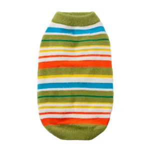 Colorful striped dog sweater for medium and large pets warm winter knitwear apparel