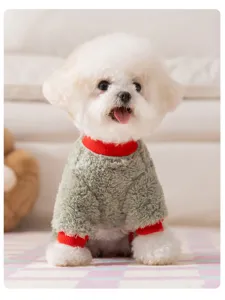 Suéter de forro polar acogedor para mascotas perros pequeños ropa otoño invierno cálida