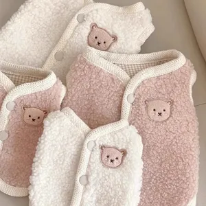 Schattig fleece beren huisdier vest voor kleine honden en katten, warme hondenkleding.