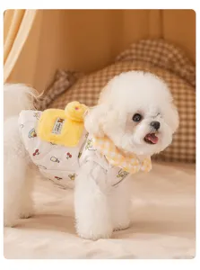 Chaleco de mascota a cuadros calido para perros pequeños en invierno, abrigo grueso