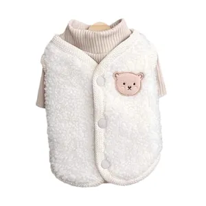 Schattig winter huisdier fleece vest voor kleine honden en katten warme beren kleding.