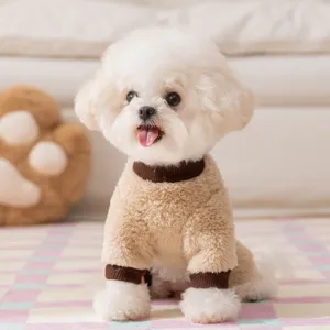 Ropa de invierno de forro polar para mascotas, abrigo calido de cuatro patas para perros pequenos.
