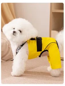 Wasserdichter Hunde Overall gelb Haustierkleidung für kleine mittlere Hunde Outdoor