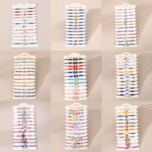 Damen Gewebte Perlenarmbänder Strass Legierung Tropföl Schmetterling Regenbogen Anhänger Verstellbarer Mode Schmuck