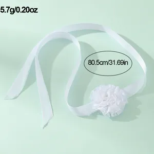Wit satijnen lint pols bloem armband voor bruidsmeisje huwelijk feest accessoire