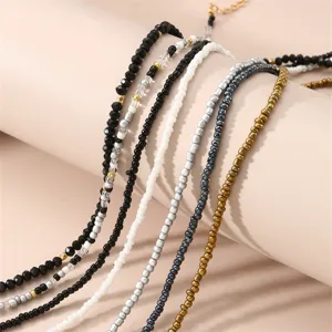Bohemian multi-layer beaded necklace set stylish choker jewelry for women fashion accessories