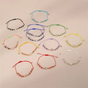 Bunte geflochtene Hamsa Hand Armbänder mit bösem Blick verstellbare Schmuckstücke für Damen