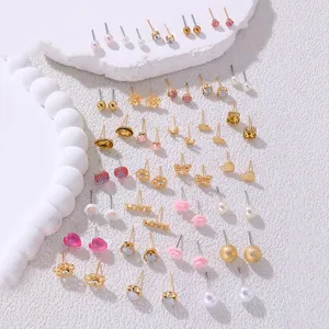 Großhandel 30 Paare Ohrstecker Set für Damen, exquisite Perlen Strass geometrische Herzen.
