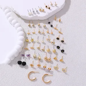 Großhandel 30 Paare Ohrringe Set Kristall Perle geometrische süße Schmuck für Damen