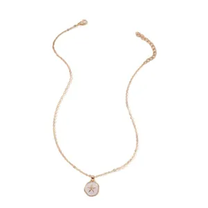 Goldfarbene Kette mit weißem Emaille-Seestern-Anhänger für Damen stilvoller Schmuck