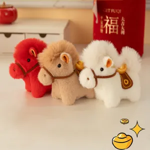 Adorables colgantes de caballo de peluche con lingote de oro para accesorios elegantes