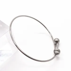 Edelstahl verstellbarer Zug-Armreif minimalistischer runder Kreis Alltag Schmuck Accessoire.