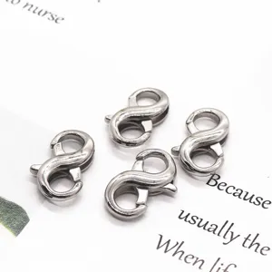 Mosquetones de doble resorte de metal plateado en forma de S para joyería y llaveros.
