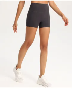 Pantaloncini da yoga a vita alta da donna, pantaloncini sportivi fitness palestra corsa attillati