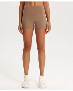 Pantaloncini da yoga fitness vita alta, abbigliamento sportivo aderente per palestra.