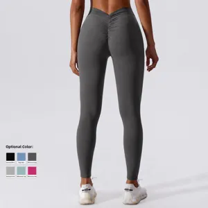Pantalones de yoga de cintura alta control de abdomen para mujer, mallas de fitness push up.