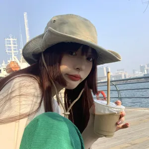 Outdoor camping washed vintage sun hat unisex windproof mountaineering bucket hat new