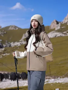 Korean style winter knit beanie for women, outdoor hiking embroidered mountain warm cap.