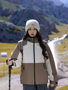 Detail view of the stylish autumn and winter knitted beanie for women, outdoor hiking cold hat.