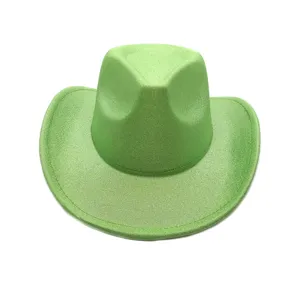 Green Sparkly Cowboy Hat EVA Glitter Party Hat Festival Costume Western Cowboy Hat