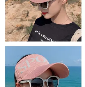 Sombrero de sol de punto para mujer gorra de visera deportiva de malla transpirable