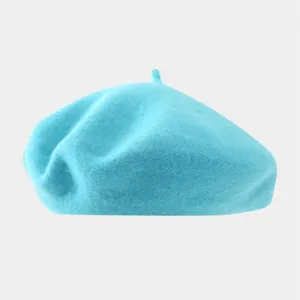 Solid color wool beret hat detail, minimalist design for autumn and winter fashion style.