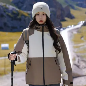 Winter fashion knit beanie hat for women outdoor hiking warm skull cap with mountain embroidery