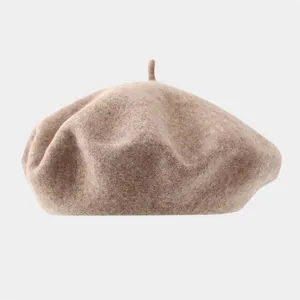 Wool beret hat for women, solid color autumn winter vintage Japanese style painter cap.