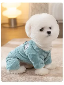 Warmer Fleece Haustier Vierbeiner Anzug für kleine Hunde Katzen, süßes Bär Design Winter.