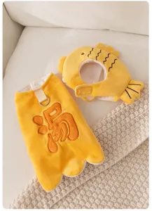Niedliche Haustierkleidung Herbst Winter Katzenweste lustiges Taiyaki Kopfbedeckung Kostüm