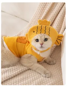 Süßes Haustier Kostüm Katzenkleidung Taiyaki Design Herbst Winter Hundemantel warme Kleidung