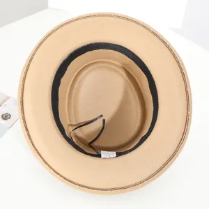 Khaki felt fedora hat british style jazz hat classic autumn winter accessory unisex hat