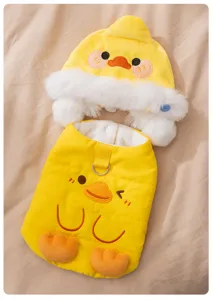 Süßes Enten Haustier Hund Winter warme Kleidung Set, schöne Kapuzenweste für Hunde ideal.