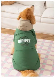 Winter Hundekragen Kapuze vierbeiniger Baumwollmantel warme Haustierkleidung groß